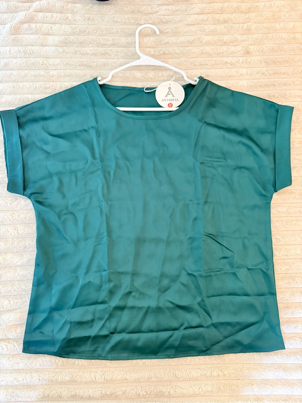 Annabelle Teal Short-Sleeve Women's Blouse